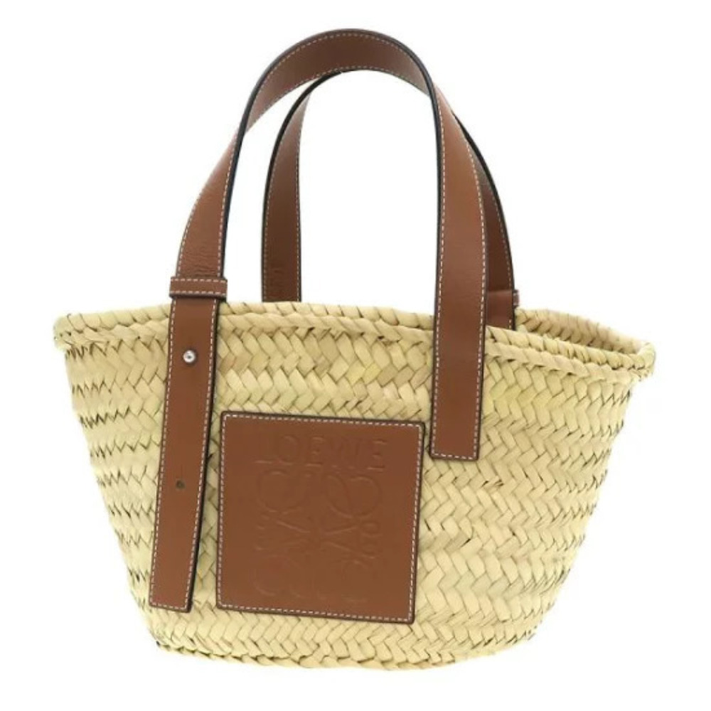 Loewe Leather Basket Tote tan calfskin anagram embossed logo